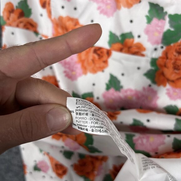 Zara Dress Womens Small White Floral Puff Sleeve Fit Flare Spring NEW NWT - Picture 12 of 12